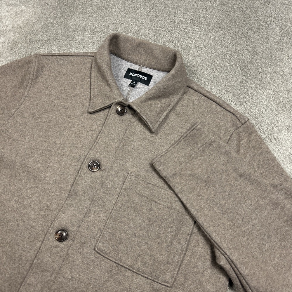 Bonobos Wool Chore Coat Button Up Long Sleeve Thick Shacket Mens Medium Brown